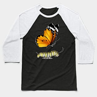 Butterfly and  caterpillar Baseball T-Shirt